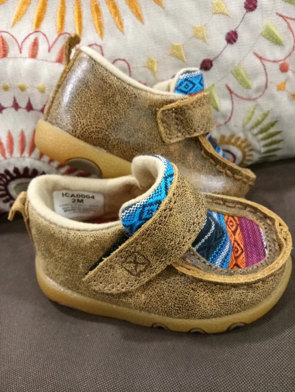 Twisted X Infant Bomber & Multi Serape Driving Moc Shoes ICA0004 Size 2M